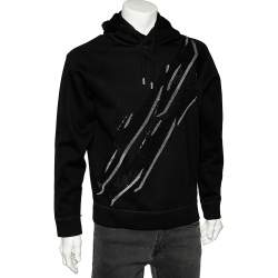 Dsquared2 Black Knit Sequined Detail Hoodie S