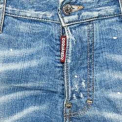Dsquared2 Blue Denim Painted Dots Distressed Cool Guy Jeans XL