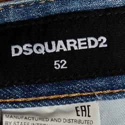 Dsquared2 Blue Denim Painted Dots Distressed Cool Guy Jeans XL