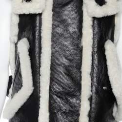 Dsquared2 Black Synthetic Fur Trim Detail Sleeveless Vest XS