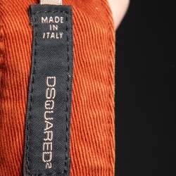 Dsquared2 Rust Orange Denim Chain Detail Slim Fit Jeans S