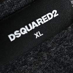 Dsquared2 Grey Wool Logo Embossed Long Sleeve Sweatshirt XL
