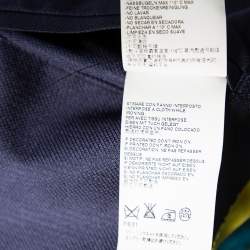 Pre Owned Dsquared2 Blue Jacquard & Silk Trimmed Single Breasted Blazer L 