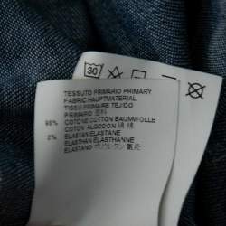 Pre Owned Dsquared2 Blue Distressed Denim Patchwork Detailed Button Front Shirt XXL