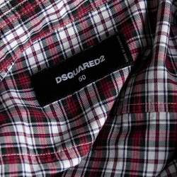 Pre Owned Dsquared2 Red Checkered Cotton Button Front Shirt L
