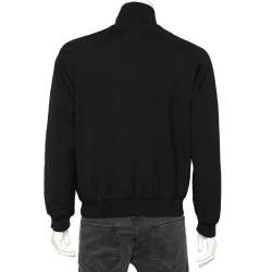 Dsquared2 Black Wool Logo Band Detail Zip Front Jacket L
