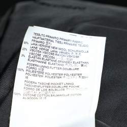 Dsquared2 Black Wool Logo Band Detail Zip Front Jacket L