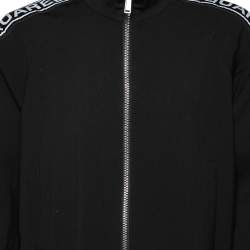Dsquared2 Black Wool Logo Band Detail Zip Front Jacket L