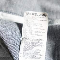 Pre Owned Dsquared2 Navy Blue Distressed Denim Paint Spotted Dan Jacket XXL