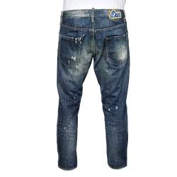 Pre Owned Dsquared2 Blue Denim Distressed Cool Guy Jeans M