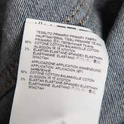 Dsquared2 Blue Printed Distressed Denim Classic Jean Jacket L
