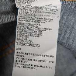 Dsquared2 Blue Printed Distressed Denim Classic Jean Jacket L