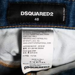 Pre Owned Dsquared2 Blue Distressed Denim Ripped Jeans M