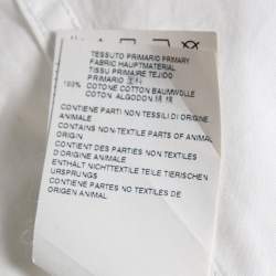 Pre Owned Dsquared2 White Cotton Zip Detail Button Front Shirt XXL