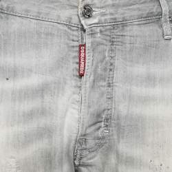 Dsquared2 Grey Distressed Denim Classic Kenny Twist Jeans XL