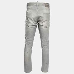 Dsquared2 Grey Distressed Denim Classic Kenny Twist Jeans XL