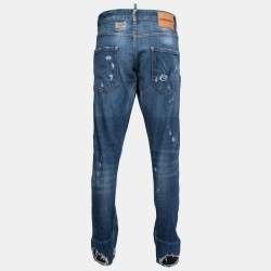 Pre Owned Dsquared2 Blue Distressed Denim Classic Kenny Twist Fit Jeans XXL
