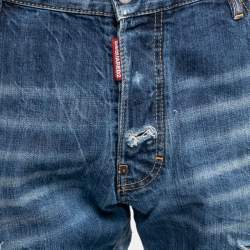 Pre Owned Dsquared2 Blue Distressed Denim Classic Kenny Twist Fit Jeans XXL
