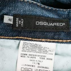 Dsquared2 Navy Blue Cotton Distressed Jeans S