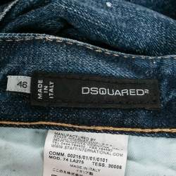 Dsquared2 Navy Blue Cotton Distressed Jeans S
