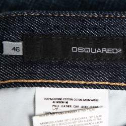 Pre Owned Dsquared2 Navy Blue Cotton Distressed Jeans S