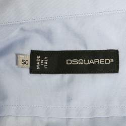 Pre Owned Dsquared2 Blue Cotton Button Front Shirt L