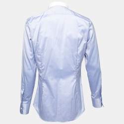 Pre Owned Dsquared2 Blue Cotton Tailor Dean Classic Fit Shirt L
