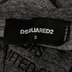 Pre Owned Dsquared2 Grey Logo Print Cotton New Tight Hetero Guy Fit T-Shirt S