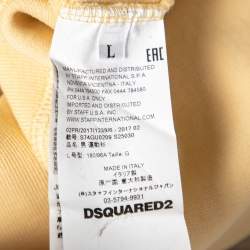 Dsquared2 Yellow Lumberjack Printed Cotton Crewneck Sweatshirt L
