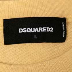 Dsquared2 Yellow Lumberjack Printed Cotton Crewneck Sweatshirt L