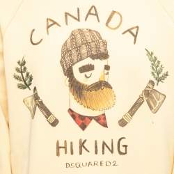 Dsquared2 Yellow Lumberjack Printed Cotton Crewneck Sweatshirt L