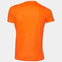 Pre Owned Dsquared2 Orange Pigment Dyed Jersey Detention T-Shirt M
