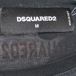 Dsquared2 Black Jersey Maple Leaf Print Classic Fit T-Shirt M