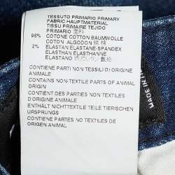 Pre Owned Dsquared2 Indigo Distressed Denim Paint Splatter Twist Jeans Waist L