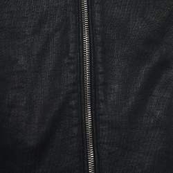 Dsquared2 Black Cotton Knit Foil Print Zip Front Bomber Jacket L