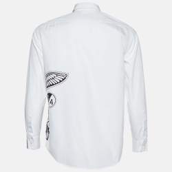Dsquared2 White Cotton Logo Print Button Front Shirt XS