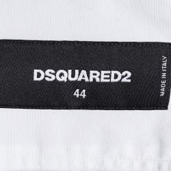 Dsquared2 White Cotton Logo Print Button Front Shirt XS