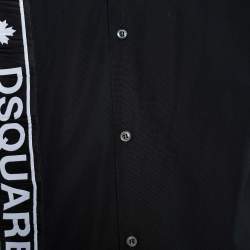 Pre Owned Dsquared2 Black Cotton Logo Embroidered Shirt S