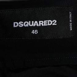 Pre Owned Dsquared2 Black Cotton Logo Embroidered Shirt S