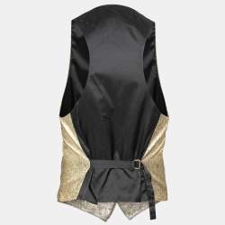 Pre Owned Dsquared2 Gold Silk Waist Coat M