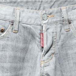 Pre Owned Dsquared2 Grey Distressed Denim Slim Fit Jeans M