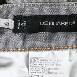 Pre Owned Dsquared2 Grey Distressed Denim Slim Fit Jeans M