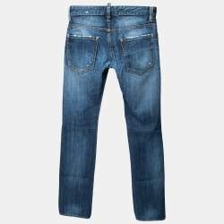 Dsquared2 Blue Distressed Denim Straight Fit Jeans M Waist 30