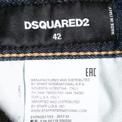 Pre Owned Dsquared2 Blue Denim Paint Splatter Slim Fit Jeans M Waist 30