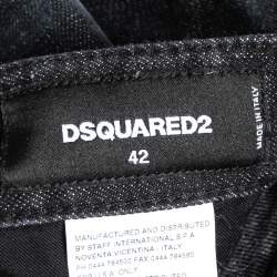 Pre Owned Dsquared2 Grey Denim Distressed Cotton Jeans M Waist 29.5