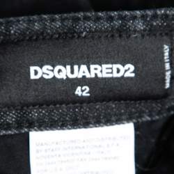 Pre Owned Dsquared2 Grey Denim Distressed Cotton Jeans M Waist 29.5