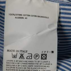 Dsquared2 Blue Striped Cotton Contrast Collar & Cuff Button Front Shirt S