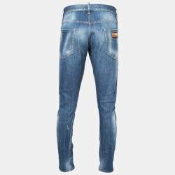 Pre Owned Dsquared2 Blue Distressed Denim Sexy Twist Jeans XXXL Waist 37
