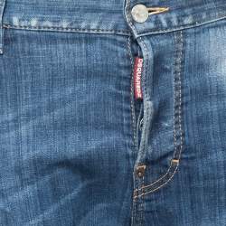 Pre Owned Dsquared2 Blue Distressed Denim Sexy Twist Jeans XXXL Waist 37