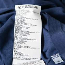 Pre Owned Dsquared2 Blue Cotton Logo Icon Embroidered T-Shirt S